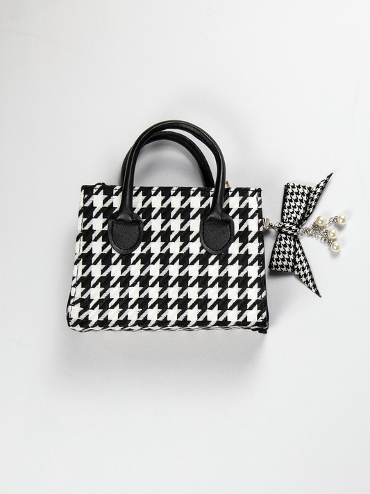 Black and White Houndstooth Purse