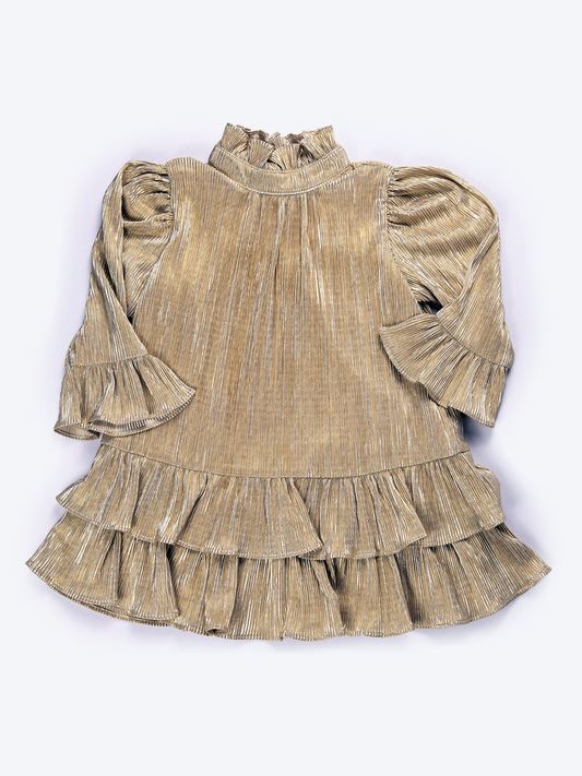 Gold Ruffled Dress