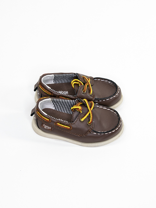 Classic Brown Boat Shoes with Yellow Laces